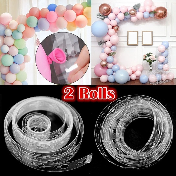 2Rolls Balloon Chain 5m/Roll Balloon Chain Tape Clear Arch Connect